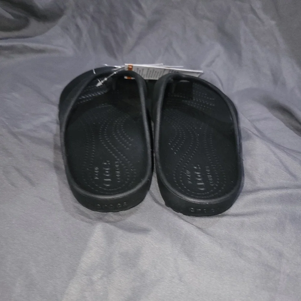 Crocs Iconic Comfort Kadee II Black Flip Flop Sandals Womens Size 7 NWT